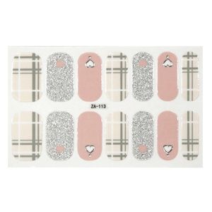 Color block heart nail wraps/ nail stickers